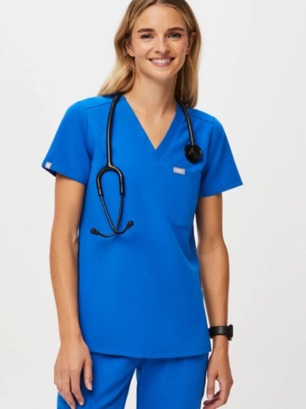 Like New! FIGS Catarina One-Pocket Scrub Top™ Royal Blue in Size L
